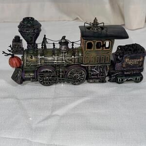 Department 56 Halloween Haunted Train Lights Sounds Pumpkin WITH BOX 10th Anniv